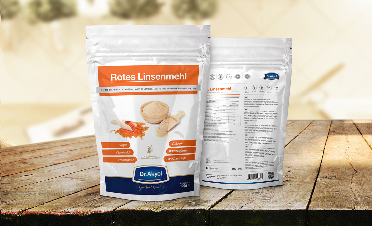 Dr. Akyol Rotes Linsenmehl Ambalaj - 